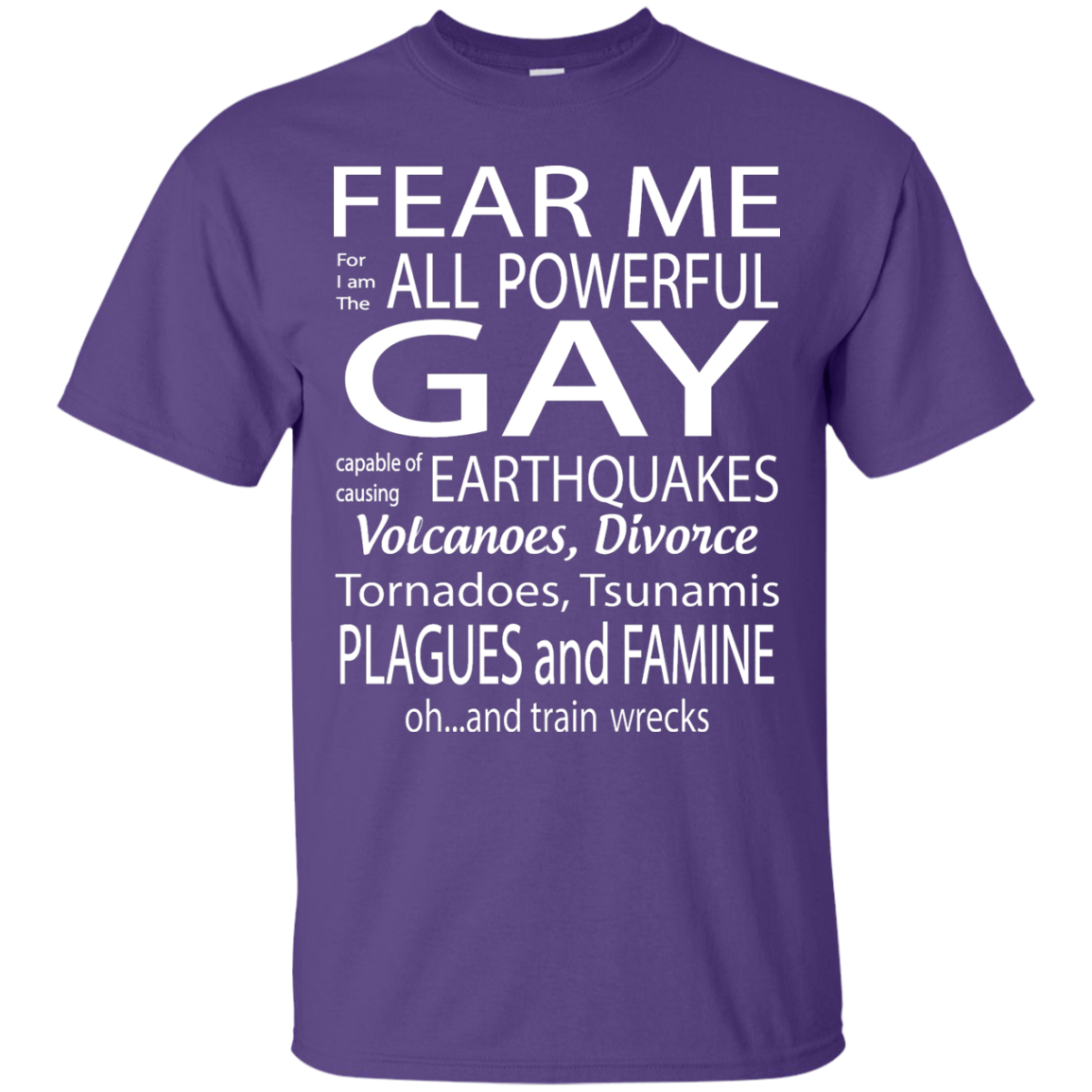 Powerfull gay Gay pride purple round neck tshirt for men