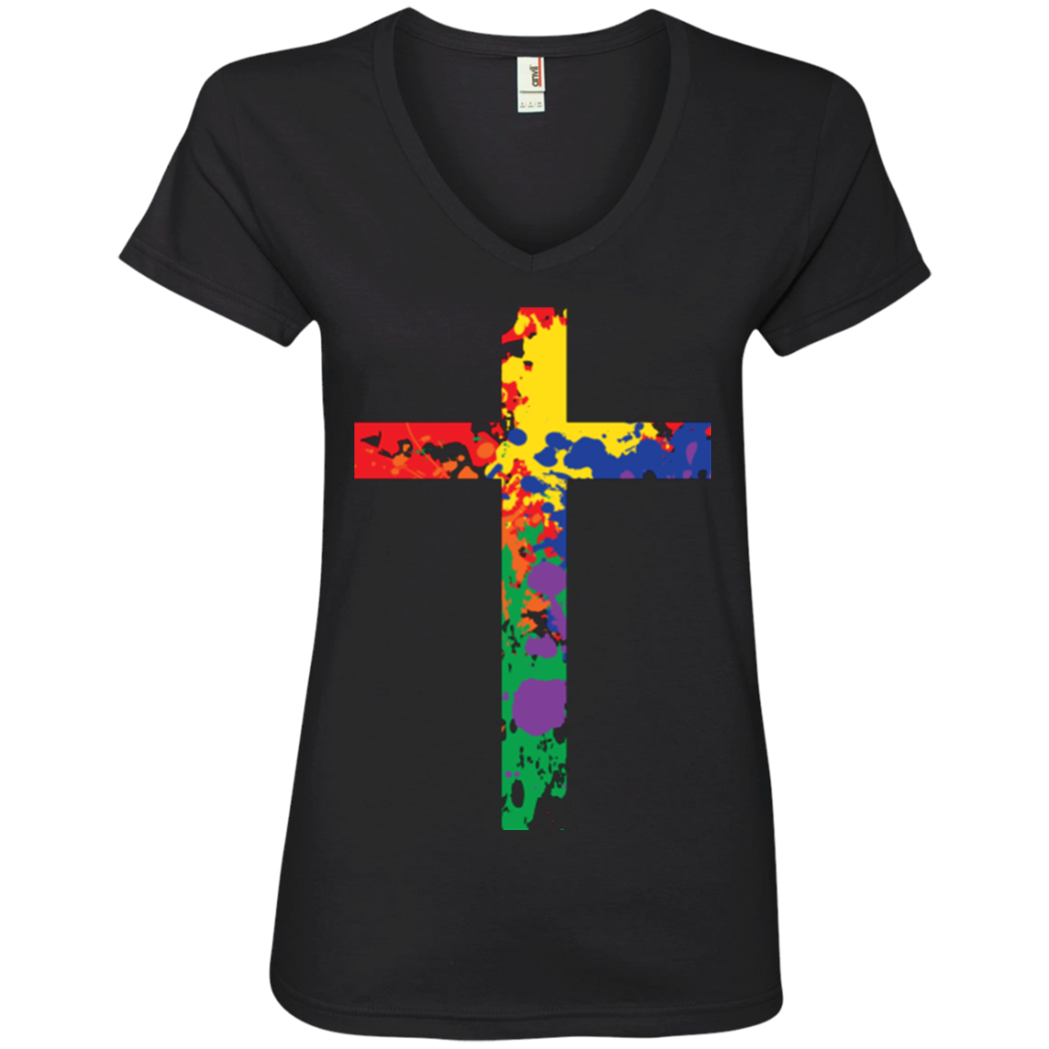 "Vibrant Rainbow Cross" LGBT Pride Shirt