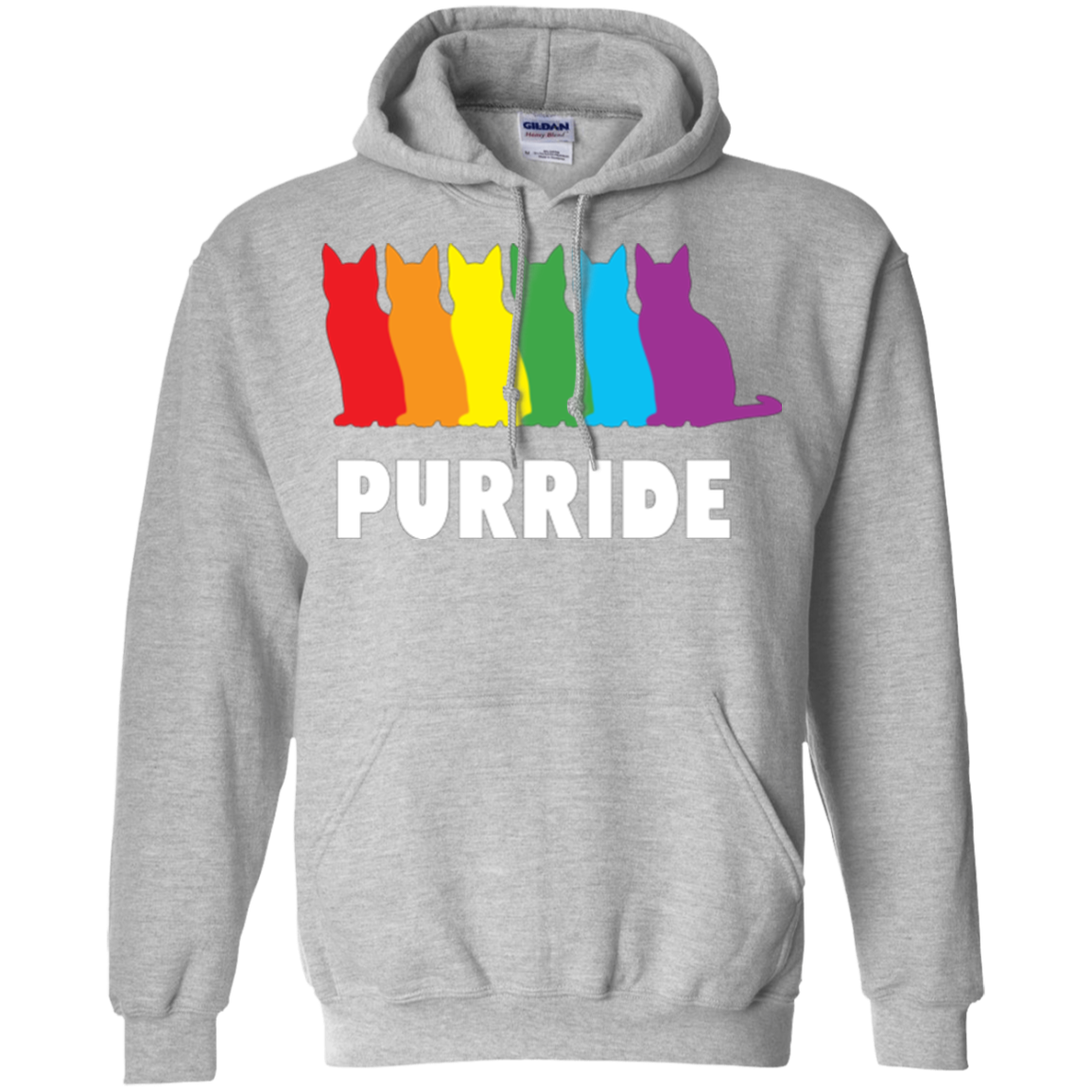 PURRIDE....Pride grey long sleeves hoodie for men & women | pet lover tshirt