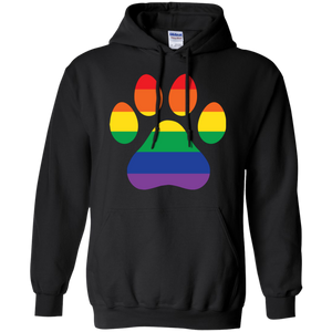 Rainbow Paw Print Black Hoodie for Men & Women pet lover Hoodie for Men & Women