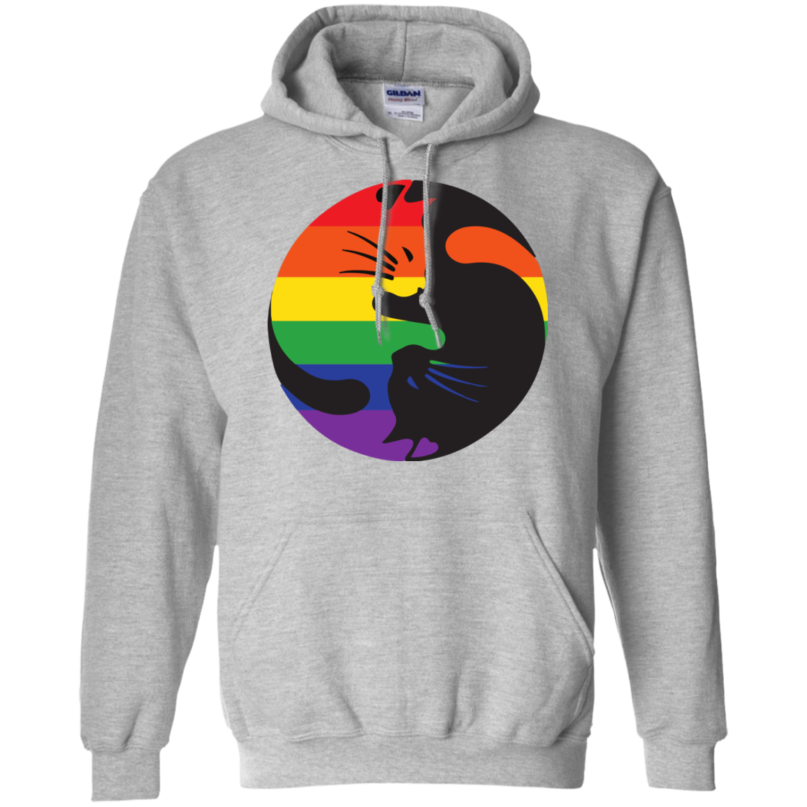 Rainbow Cat Yin Yang Pride T Shirt