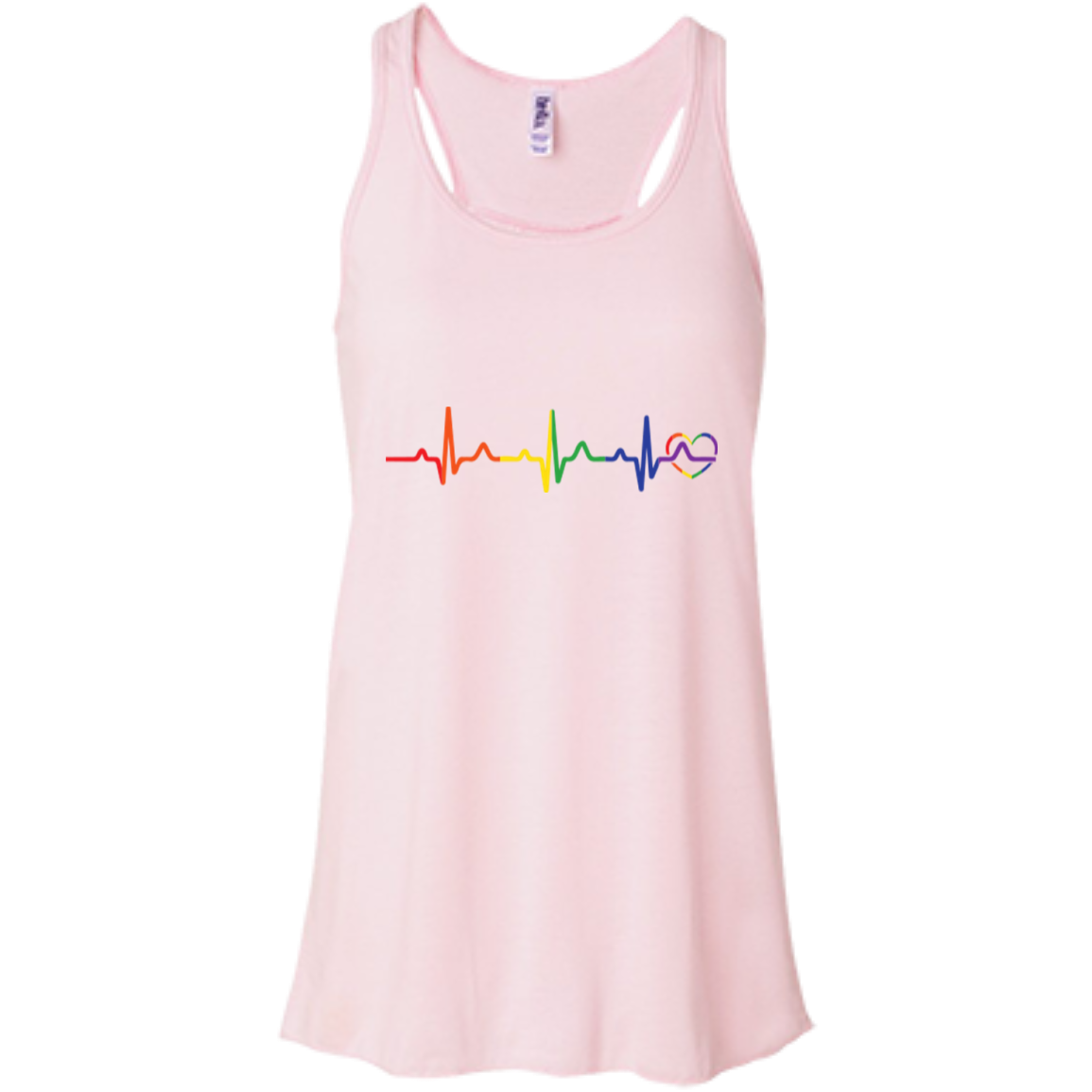 Rainbow Heartbeat pink color tank top for women