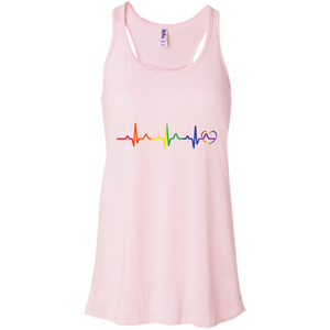 Rainbow Heartbeat pink color tank top for women