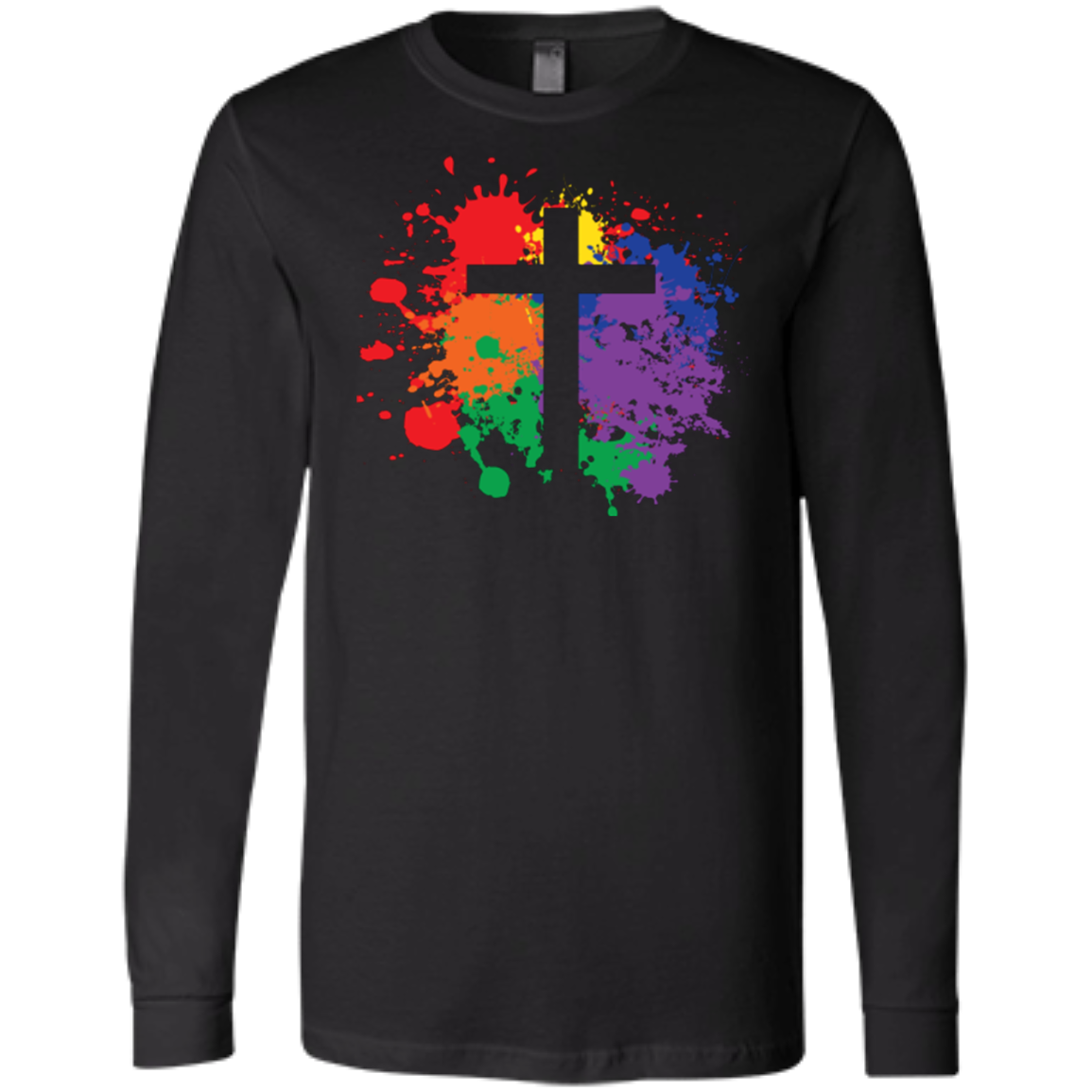 "Rainbow Splash Cross" Pride Shirt