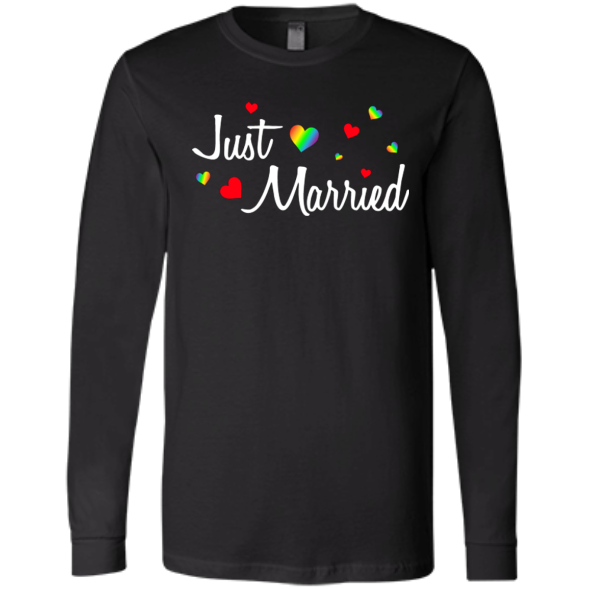 Just Married Rainbow Hearts Shirt