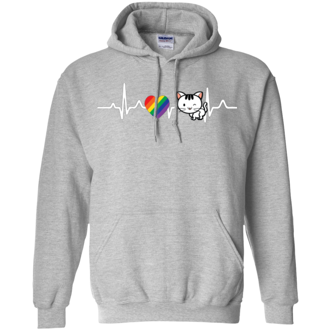 Cat Rainbow Heartbeat Pet Shirt