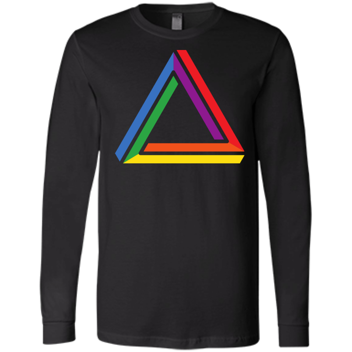 Funky Gay Pride Black Fullsleeves Shirt for Men Rainbow Triangle Gay Pride Tshirt for Men