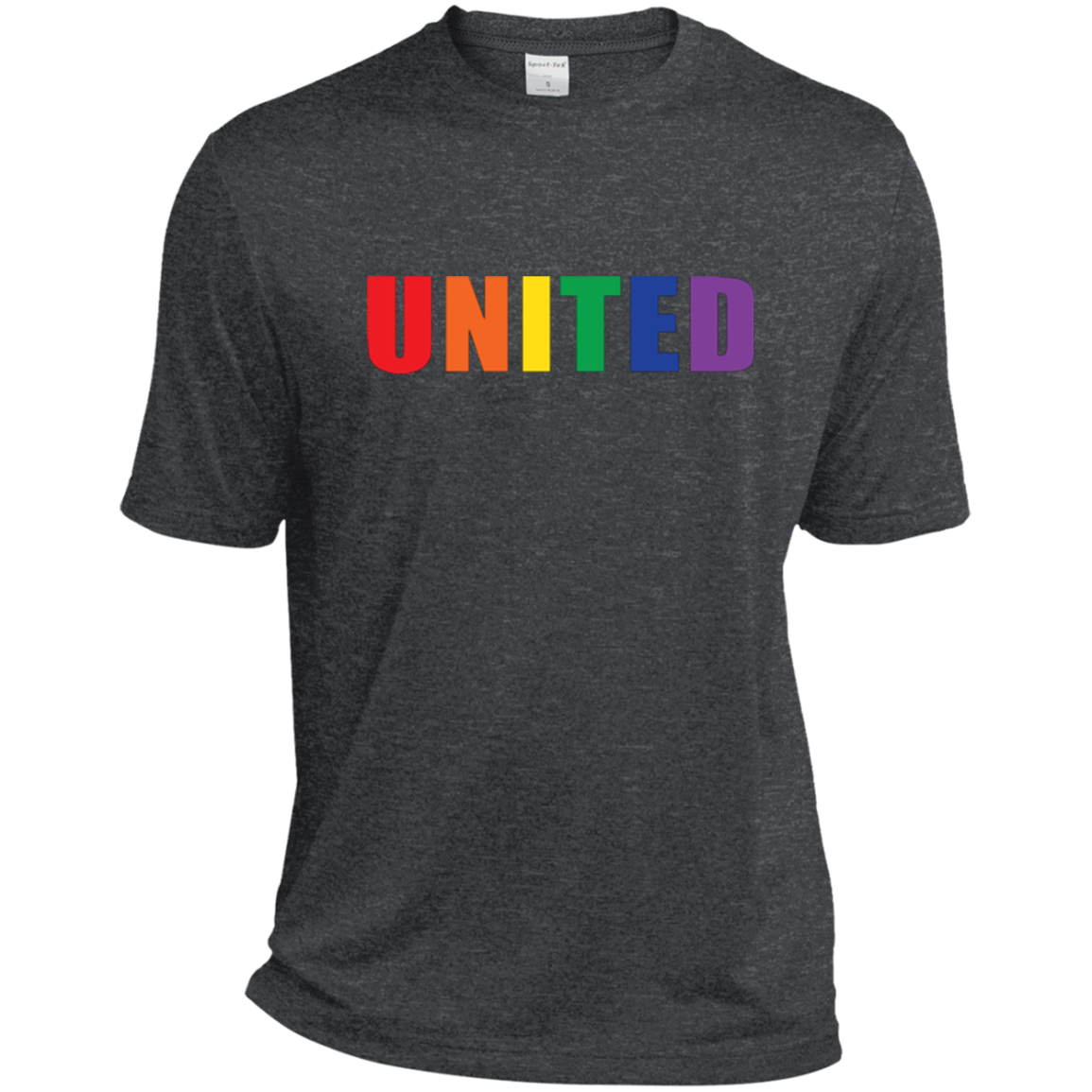 "United" Gay Pride Round Neck dark grey Shirt LGBT Pride Tshirt for Men