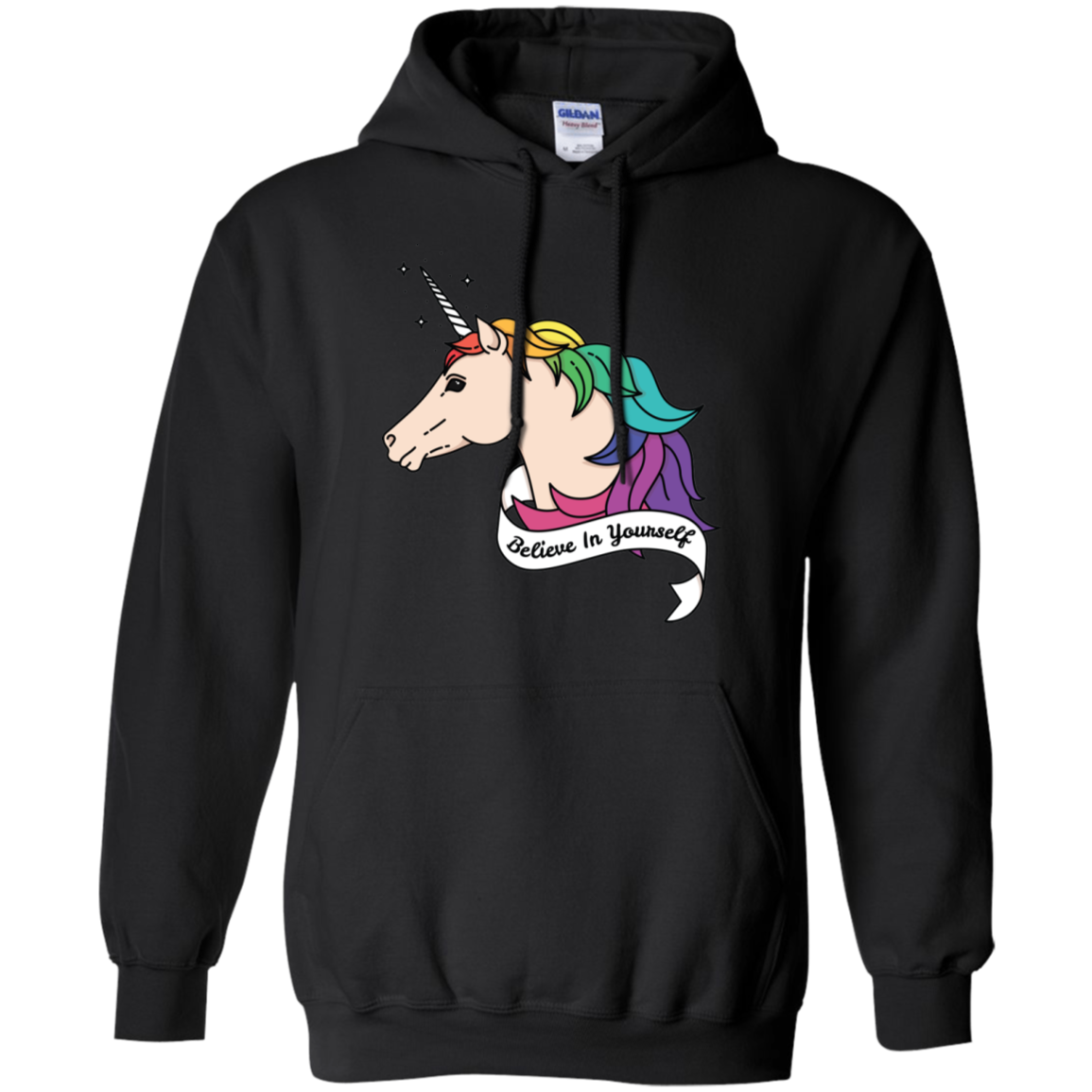 Believe in yourself unicorn black Hoodie for Men & Women  LGBT Pride Believe in yourself Unisex Hoodie