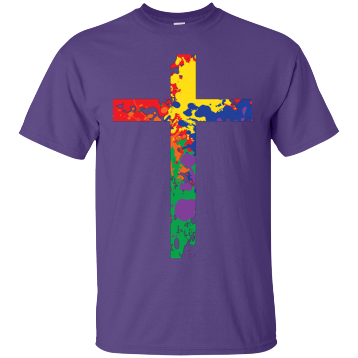 "Vibrant Rainbow Cross" LGBT Pride Shirt