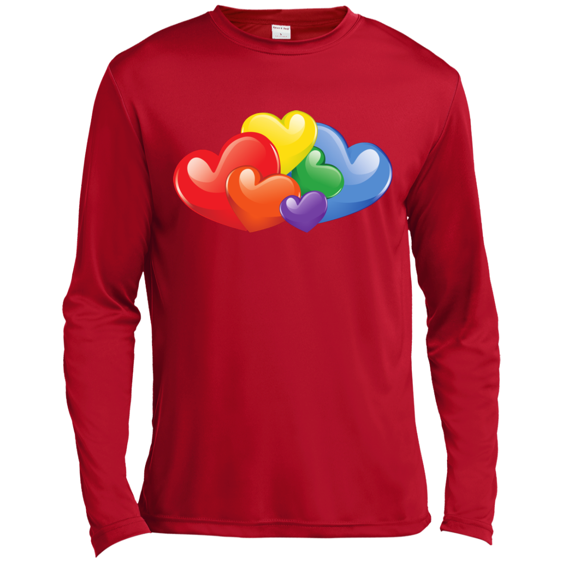 Vibrant Heart Gay Pride Red Full Sleeves T Shirt for men  LGBT Pride Tshirt for men