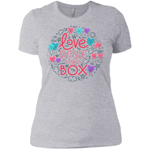 Love Outside The Box Half Sleeves tshirt for women LGBT Pride frey round neck women tshirt