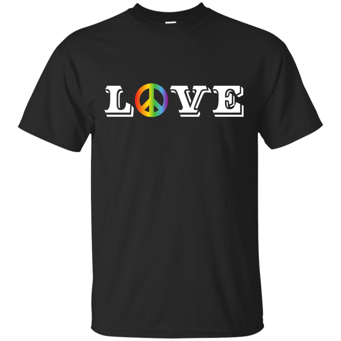 Love Peace Gay Pride black Shirt for men