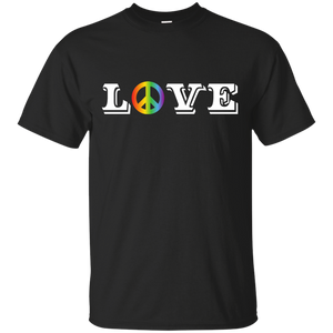 Love Peace Gay Pride black Shirt for men