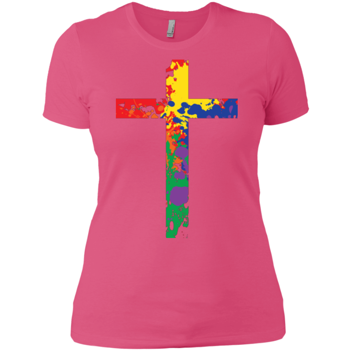 "Vibrant Rainbow Cross" LGBT Pride Shirt