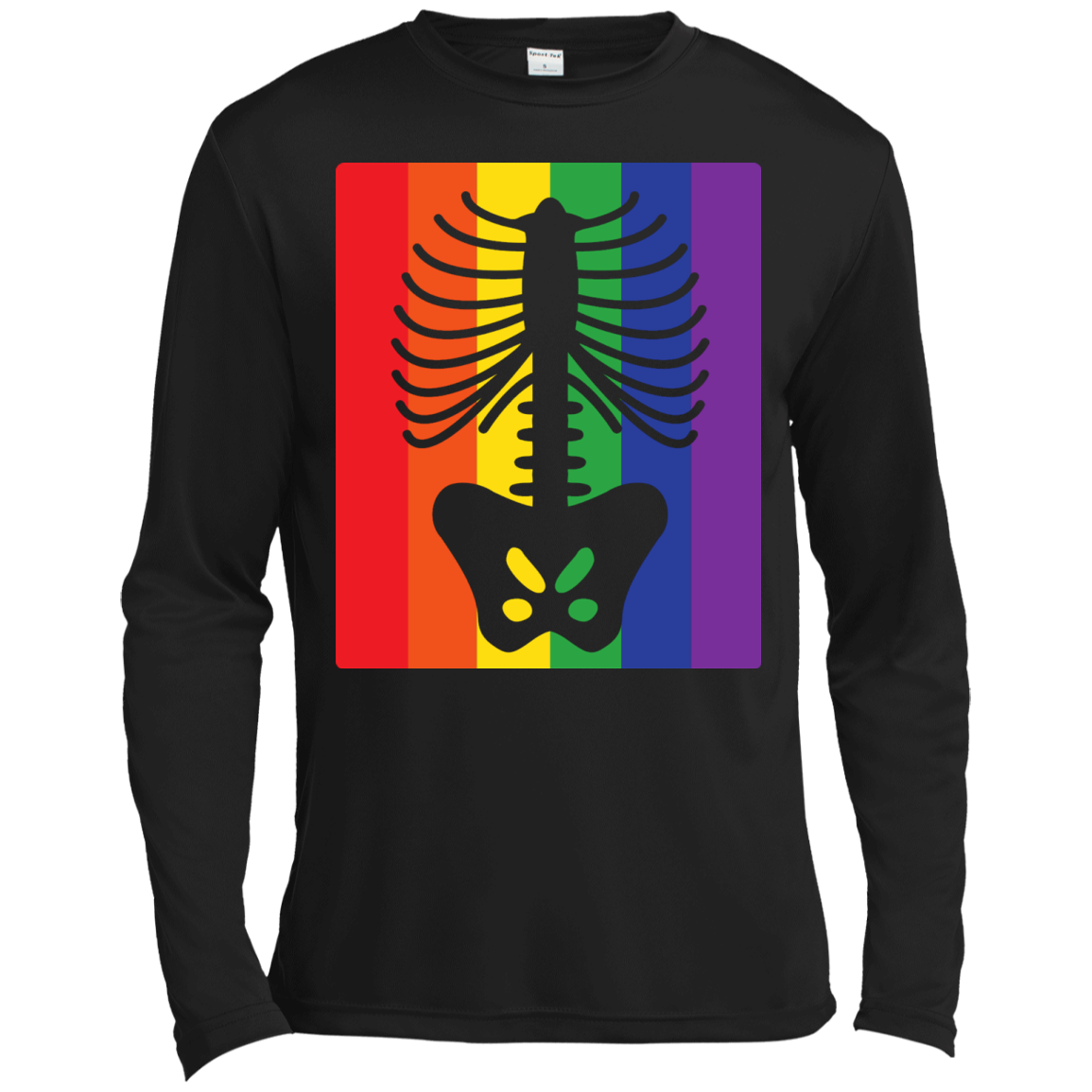 Gay Pride Halloween Shirt - Half Skeleton