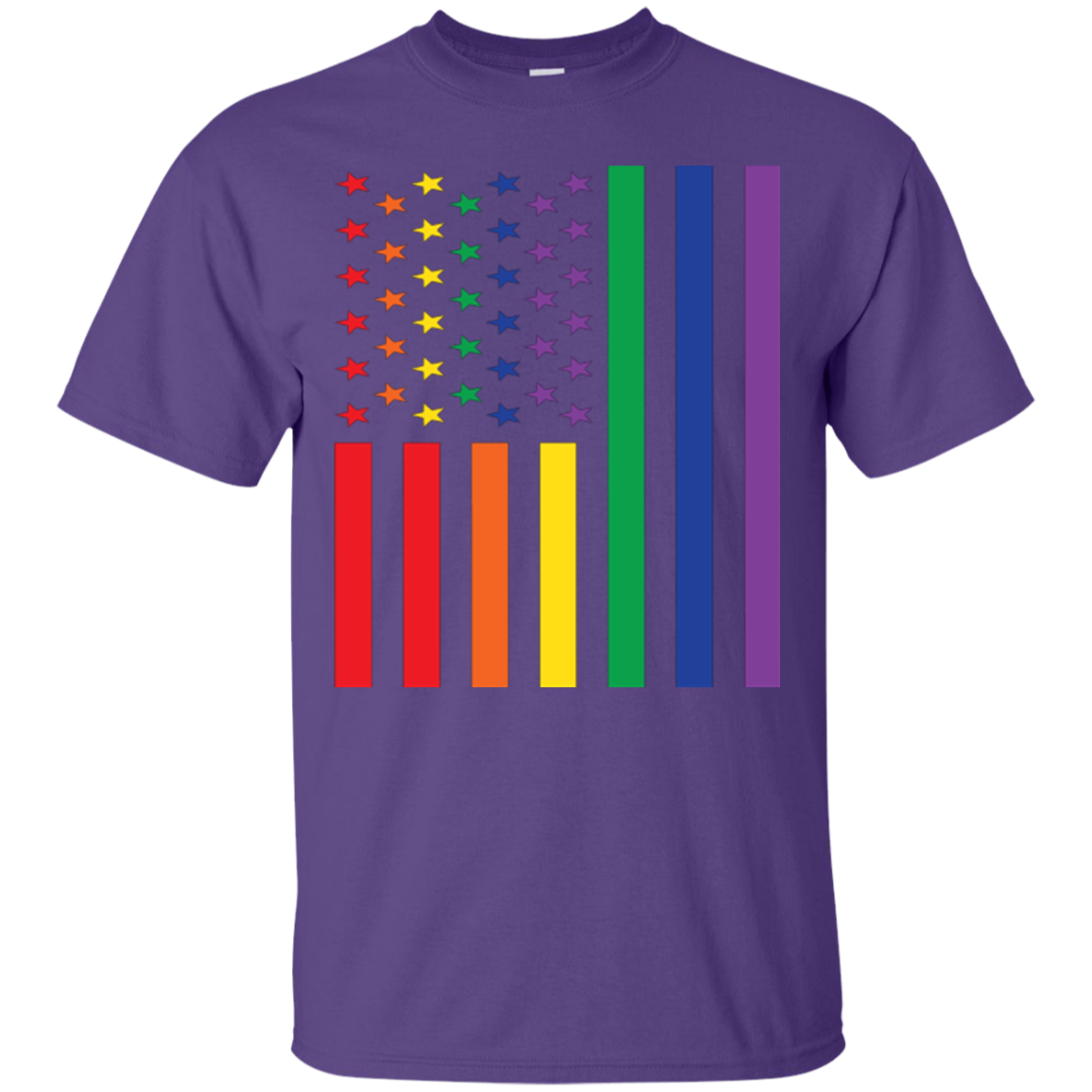 USA Flag Style LGBT Flag Pride Shirt