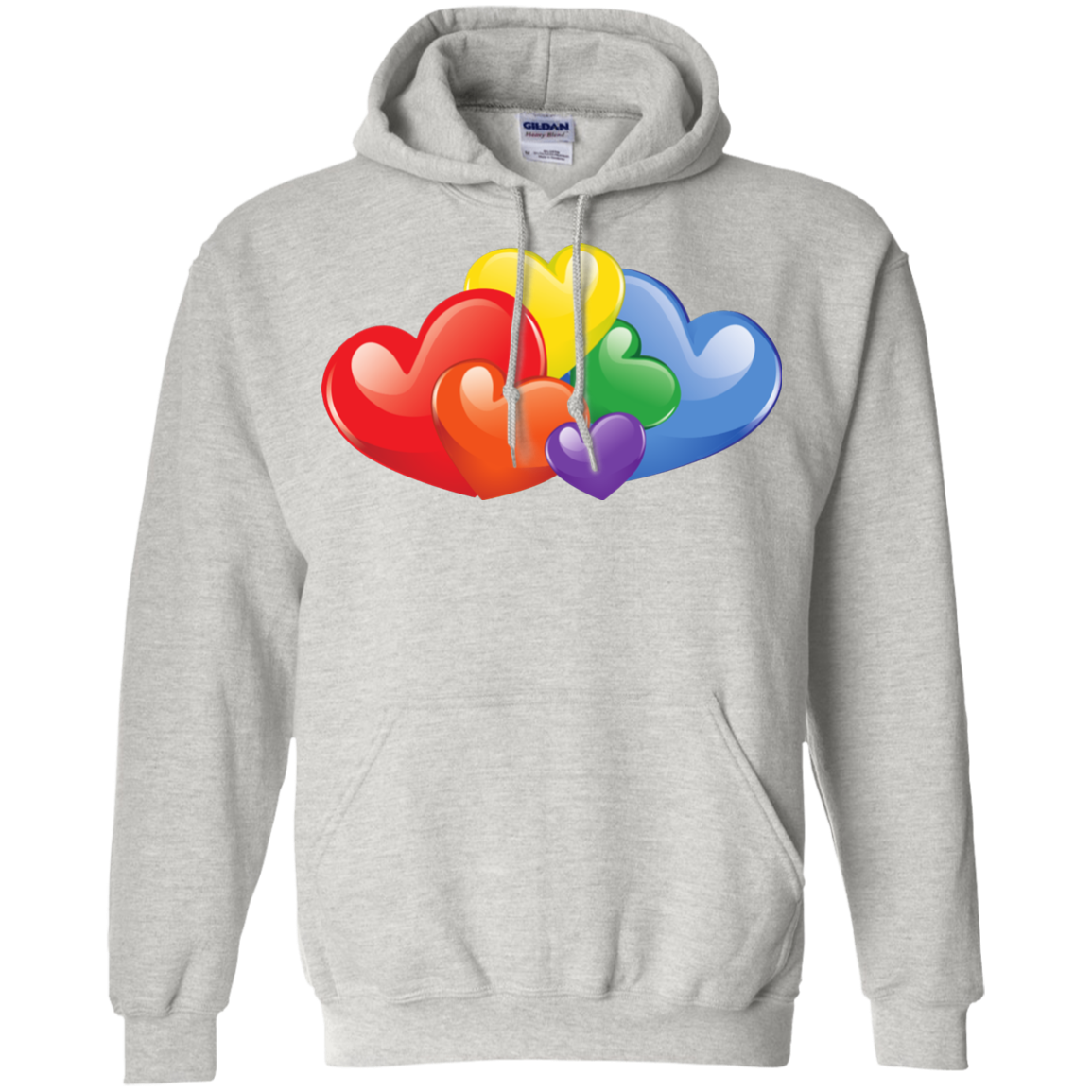 Vibrant Heart Gay Pride Grey Full Sleeves Unsex Hoodie LGBT Pride Hoodie for Men & Women