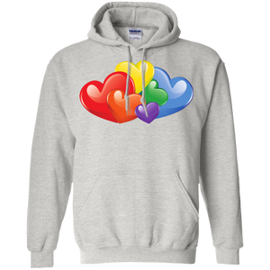 Vibrant Heart Gay Pride Grey Full Sleeves Unsex Hoodie LGBT Pride Hoodie for Men & Women