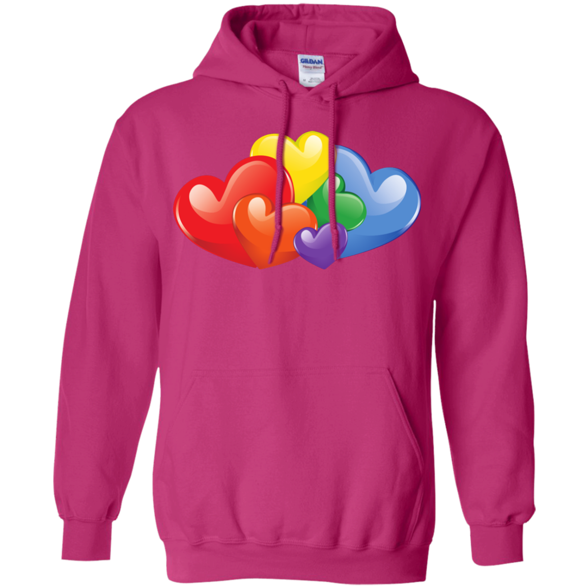 Vibrant Heart Gay Pride Pink Full Sleeves Unsex Hoodie LGBT Pride Hoodie for Men & Women