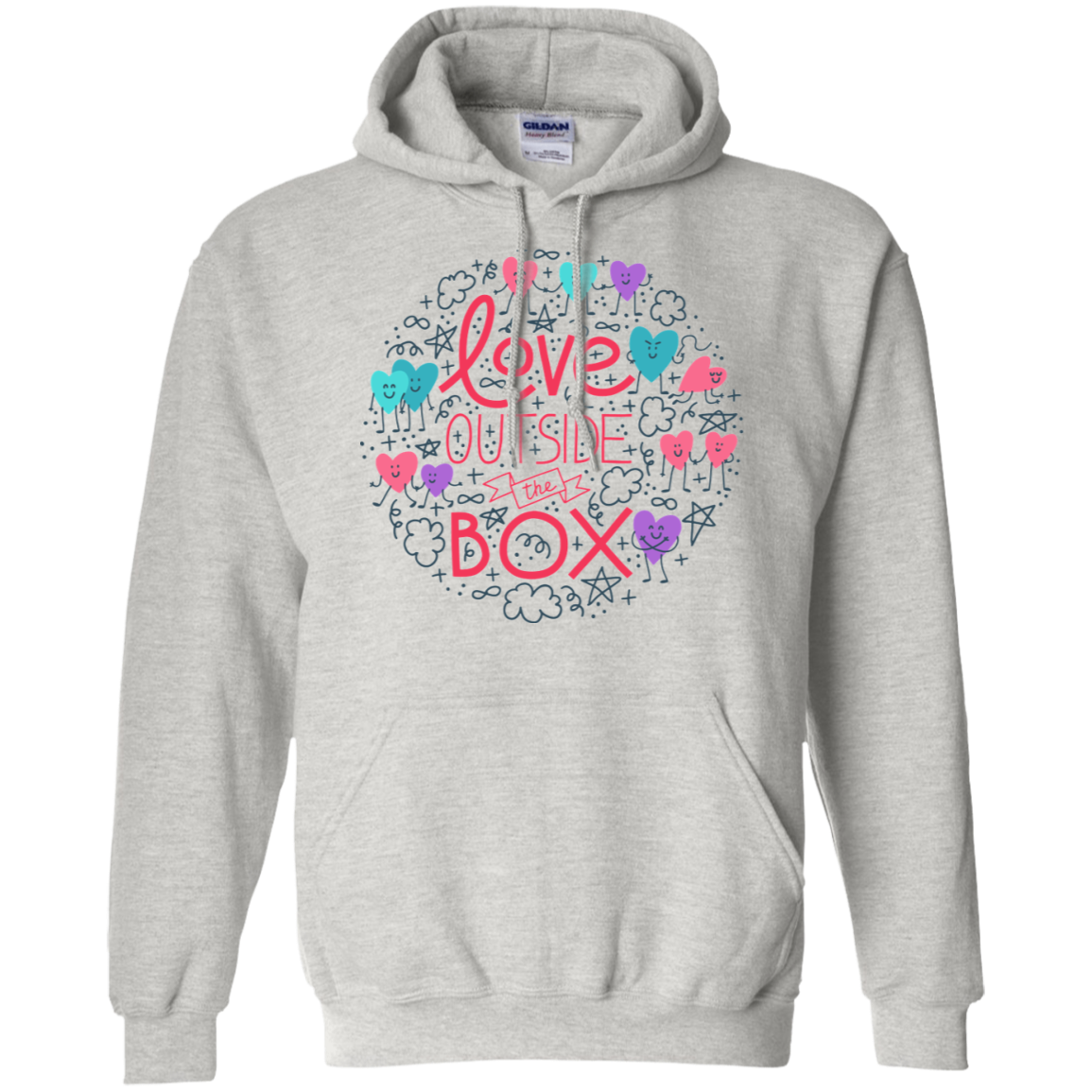 Love Outside The Box grey unisex hoodie LGBT Pride grey unisex hoodie