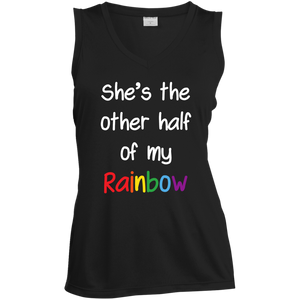 black color sleeveless lesbian couple tshirt for women