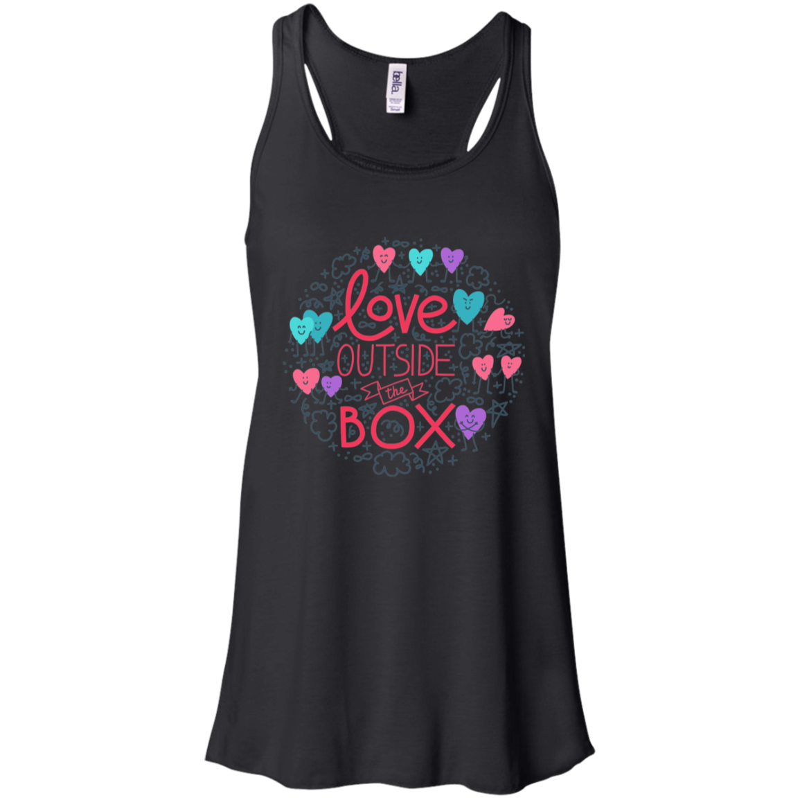 Love Outside The Box black Tank top for women LGBT Pride women black tank top