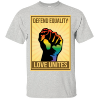 "Defend Equality, Love Unites" Gay Pride T-shirt Gray Color Round Neck Half Sleeves Digital Print T-shirt