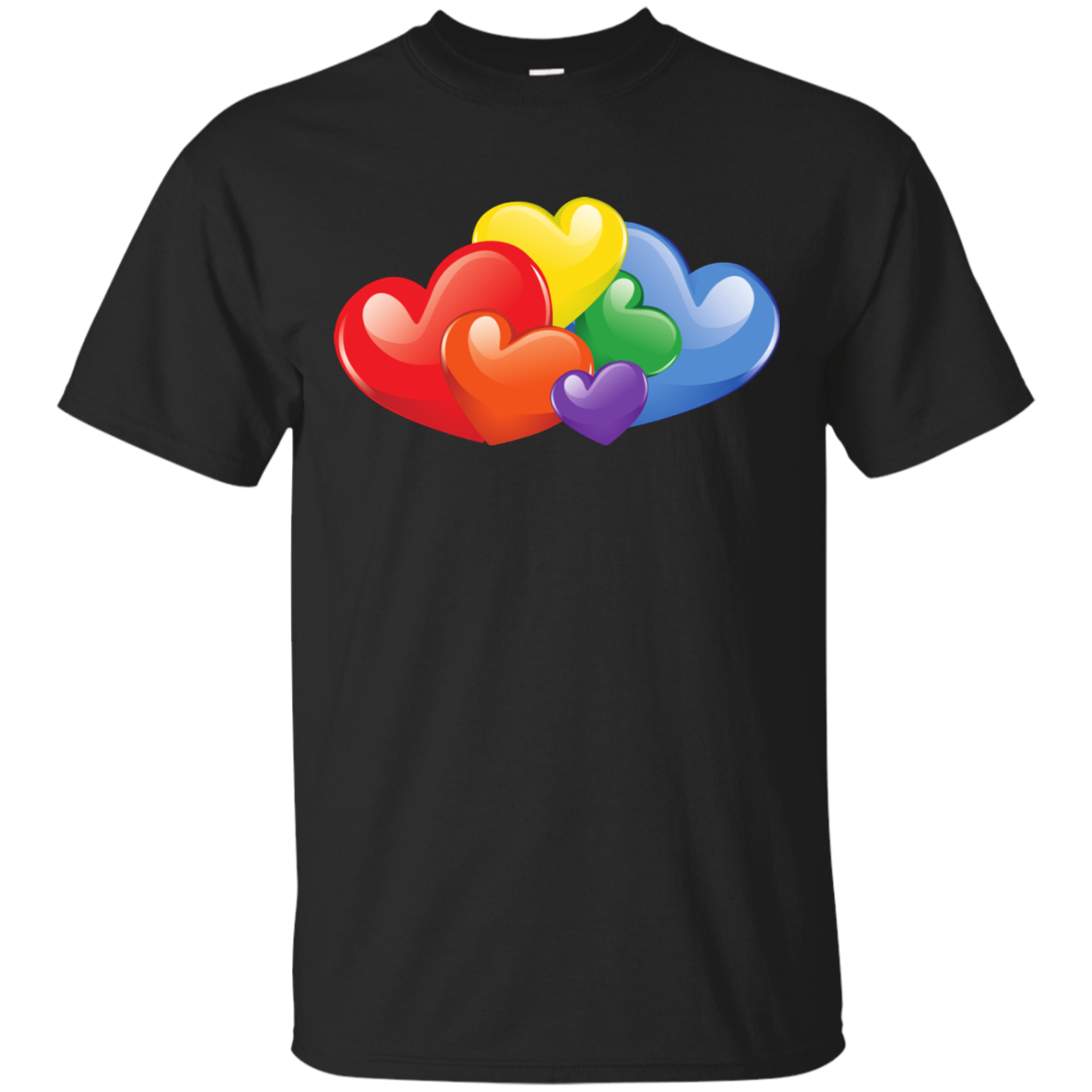 Vibrant Heart Gay Pride Black T Shirt for Men  LGBT Pride Tshirt for Men