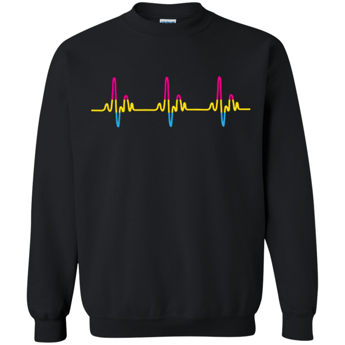 LGBT Pride Pansexual Heartbeat black full sleeves sweatshirt for men & women