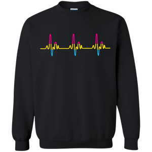 LGBT Pride Pansexual Heartbeat black full sleeves sweatshirt for men & women