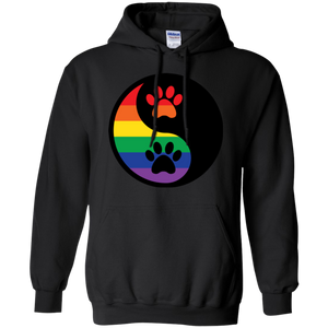 Rainbow Paw Yin Yang Pet long sleeves black Hoodie For Men &  women LGBT Pride Hoodie for Men Women