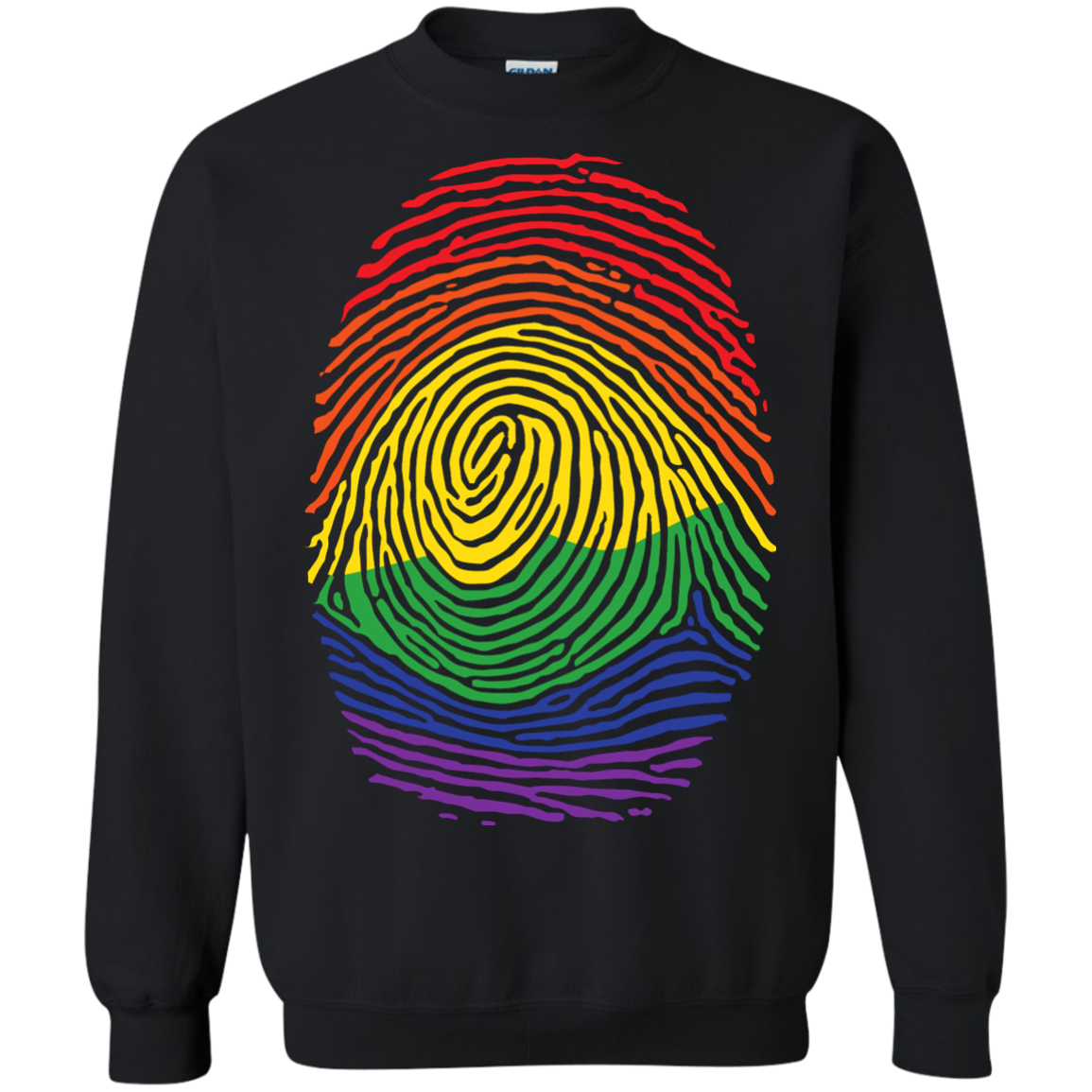 Gay Pride Thumb Print black sweatshirt for men & women Rainbow Thumb print unisex sweatshirt