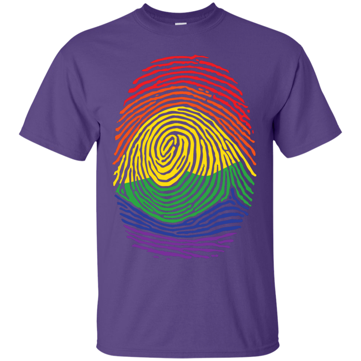 Gay Pride Thumb Print purple half sleeves Shirt Rainbow Thumb print men's tshirt