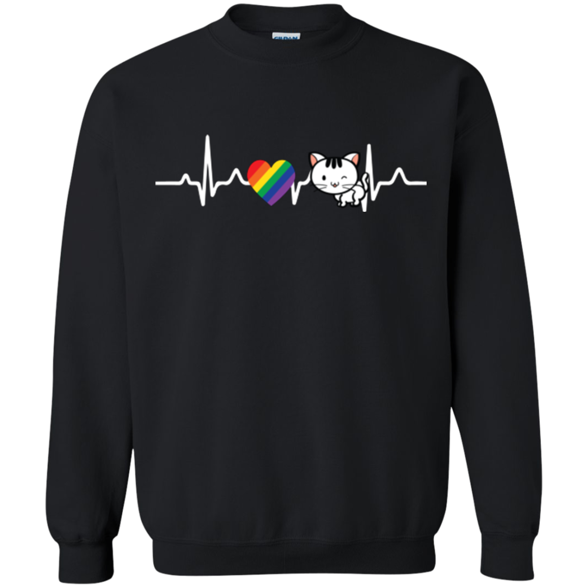 Cat Rainbow Heartbeat Pet Shirt