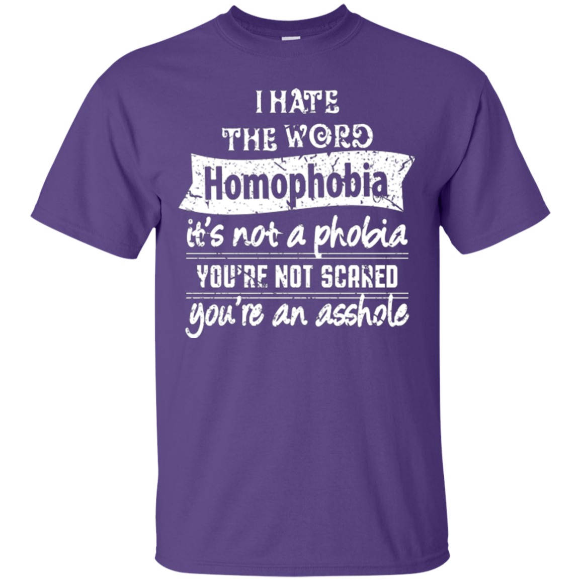 Anti Homophobia LGBT Shirt Gay pride ultra cotton purple tshirt for men