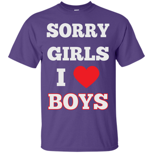 "Sorry Girls, I Love Boys" Gay Black T Shirt for Men