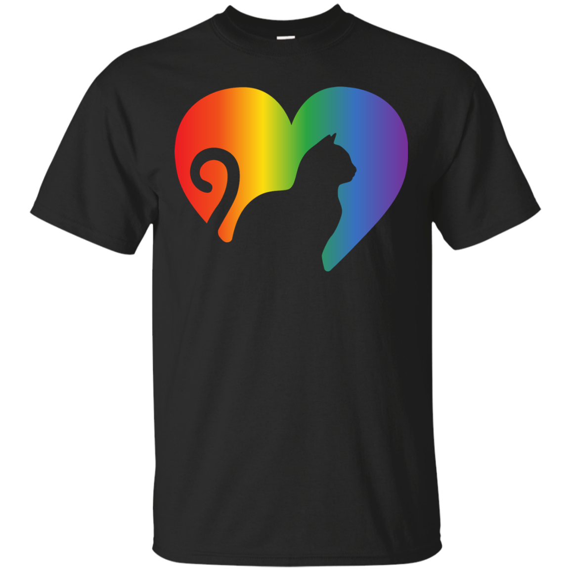 Rainbow Cat Heart LGBT Pride Shirt | Affordable LGBT T-shirt