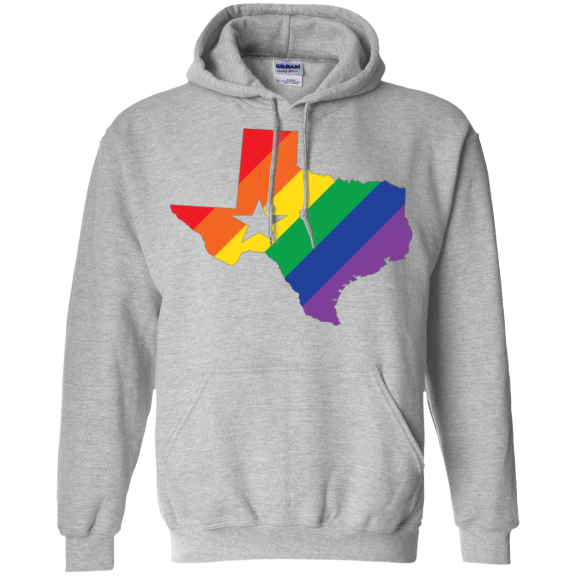 LGBT Pride texas print unisex grey hoodie