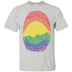 Gay Pride Thumb Print round neck Shirt Rainbow Thumb print men's tshirt