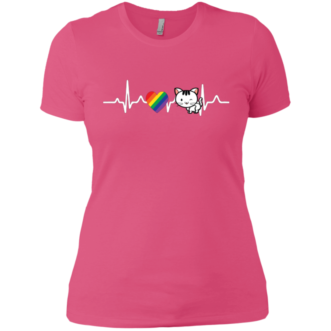 Cat Rainbow Heartbeat Pet Shirt