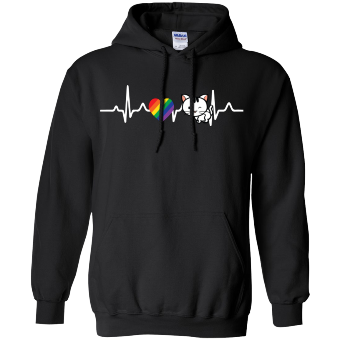 LGBT Funny unisex Black Hoodie Gay pride cat Unisex Black hoodie