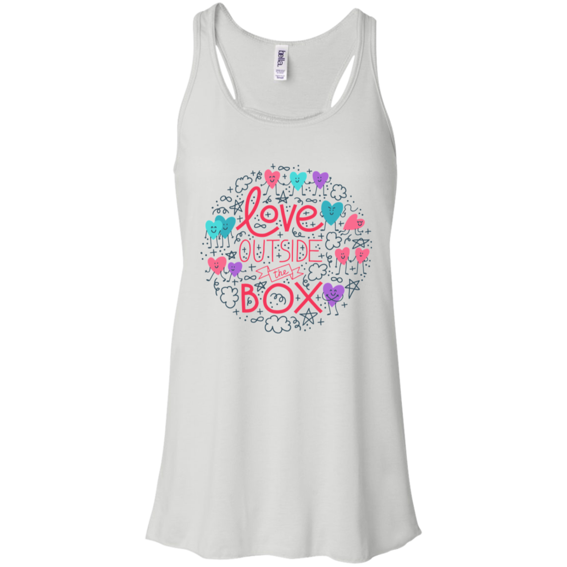 Love Outside The Box Tank top for women LGBT Pride women grey tank top