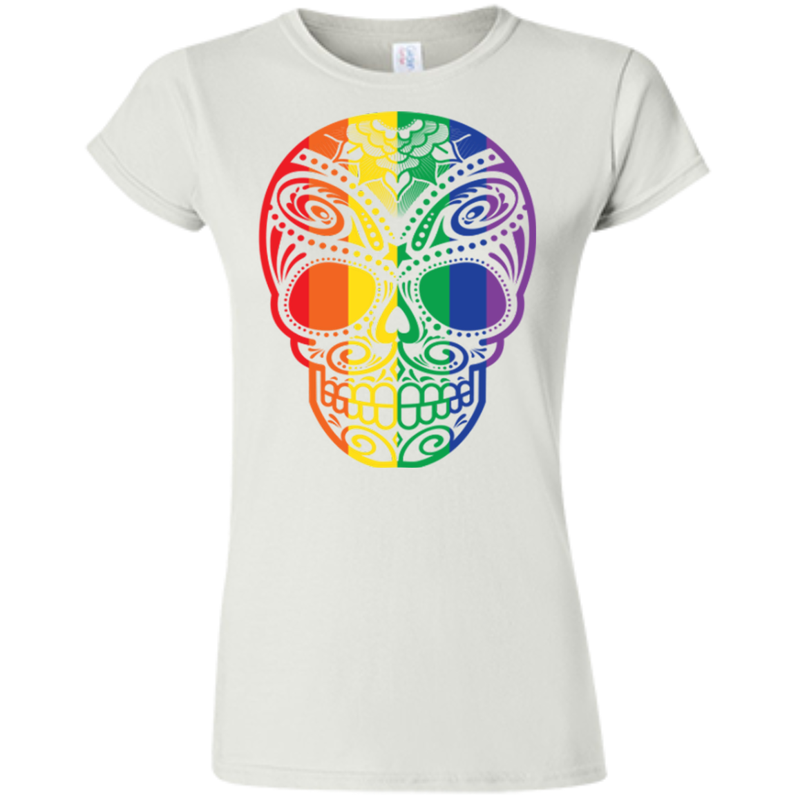 Rainbow Skull T Shirt for women LGBT Pride Tshirt for women