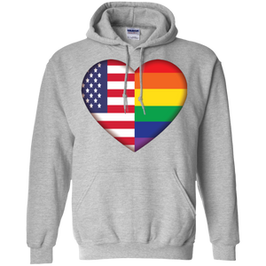 Gay Pride USA Flag Love grey unisex hoodie LGBT Pride USA Flag Hoodie for men & women