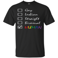 Human Check Box LGBT Pride black T Shirt Human Equality LGBT Pride Black Tshirt for Men