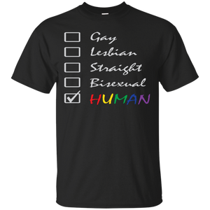 Human Check Box LGBT Pride black T Shirt Human Equality LGBT Pride Black Tshirt for Men