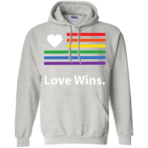 "LGBT Flag Love Wins" LGBT Pride Grey Hoodie for Men & Women