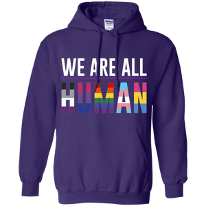 We Are All Human LGBT pride purple hoodie for women & men