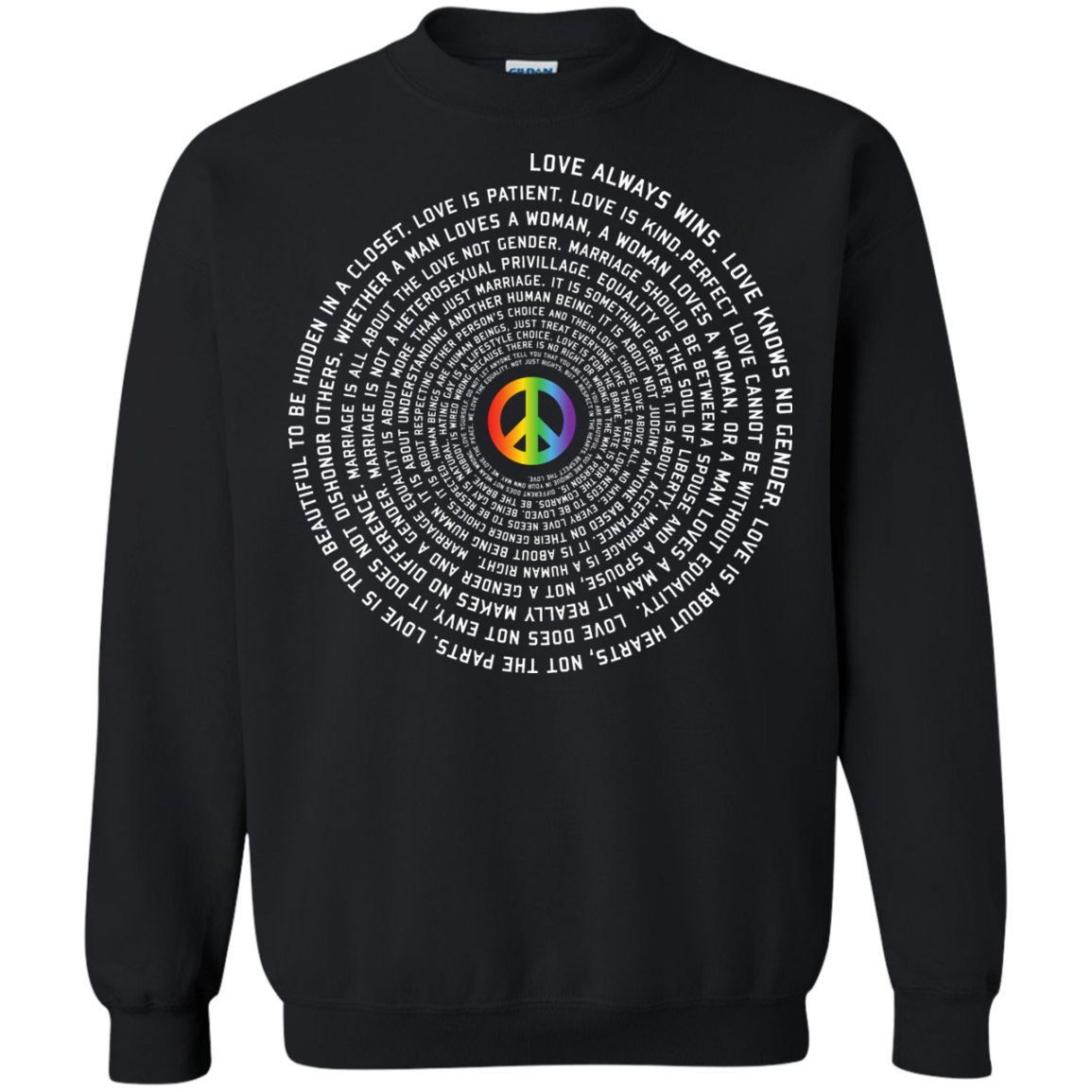 "Pride Month Peace" Special unisex black sweatshirt LGBT Pride Peace symboll unisex sweatshirt